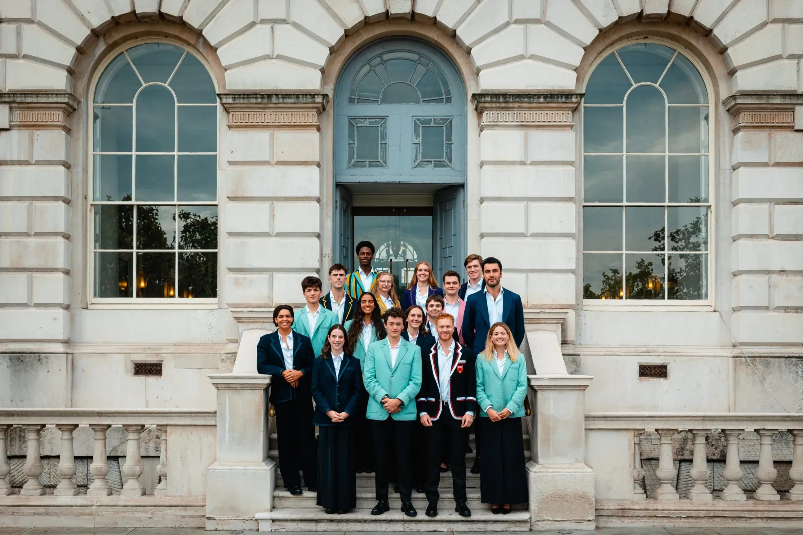 Oxford and Cambridge rowers at the Presidents' Challenge on 30 September, where the new trophies were unveiled