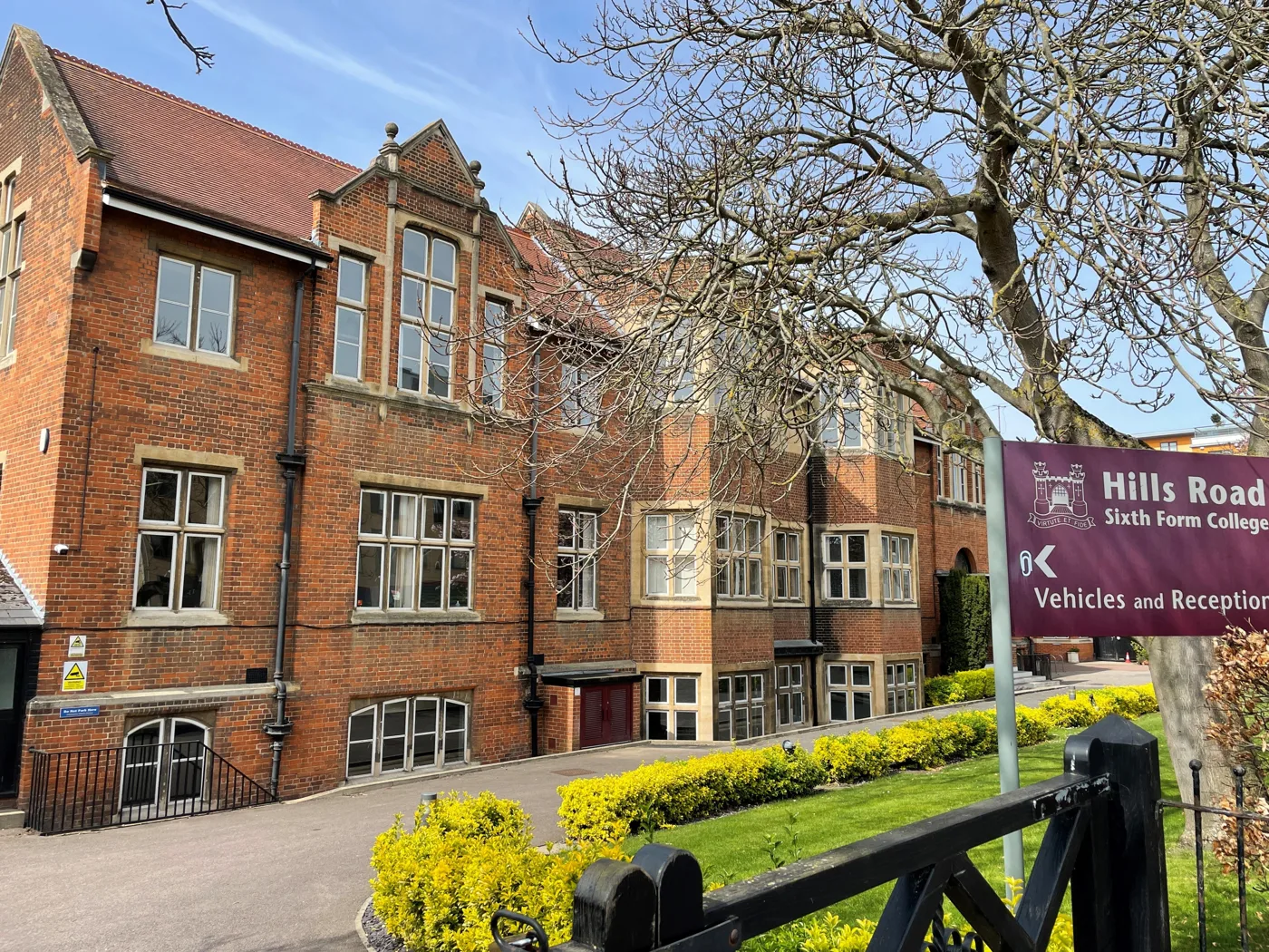 Hills Road Sixth Form College on Hills Road, Cambridge. A file photograph, not a picture of this year's results day.
