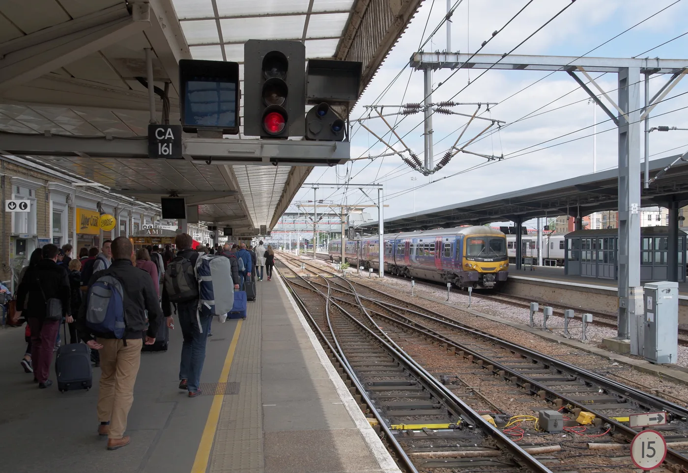 A Great Northern train at Cambridge station. Lines into the city have closed for engineering work over each of the last two Christmases